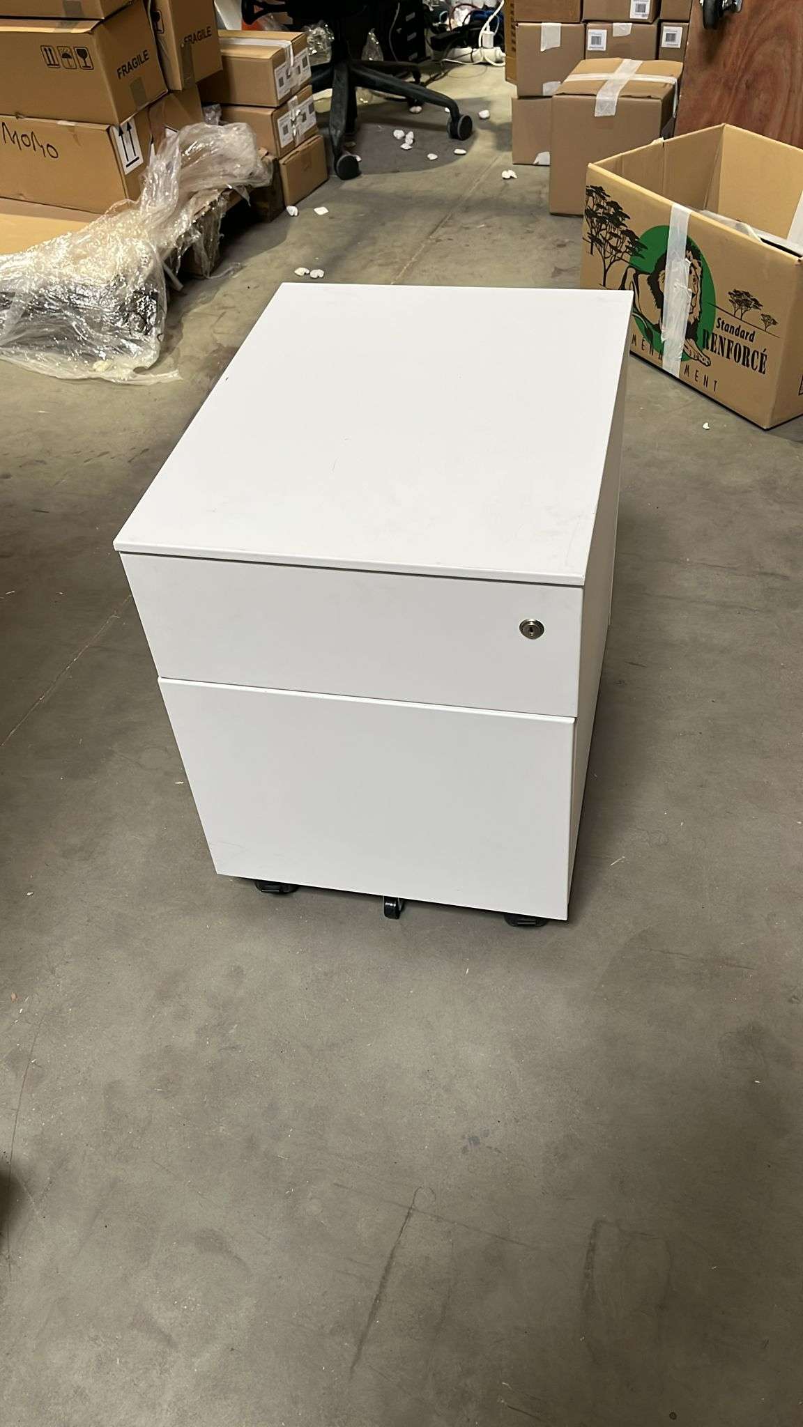 Caisson de bureau (avec clé) Métal Blanc-Bluedigo