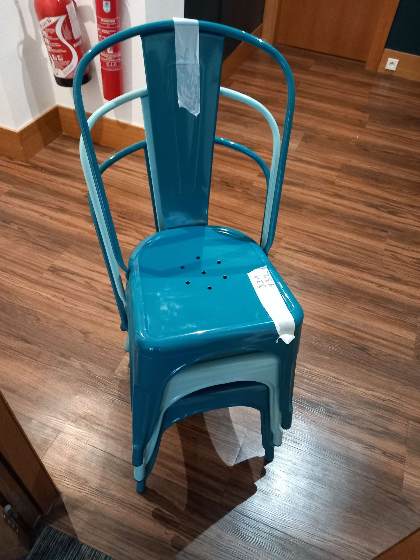 Chaise classique Métal Bleu pétrole-Bluedigo
