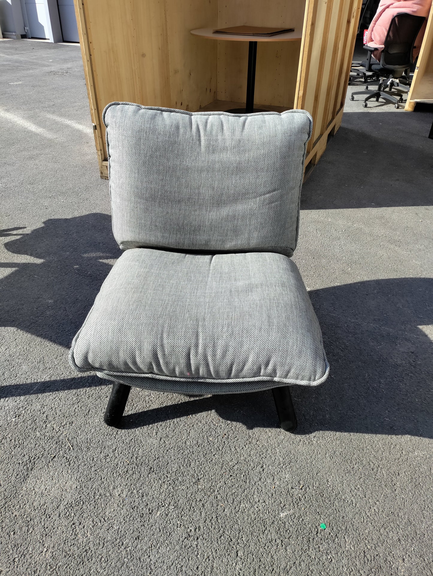 Fauteuil Tissu Gris avec repose pieds-Bluedigo