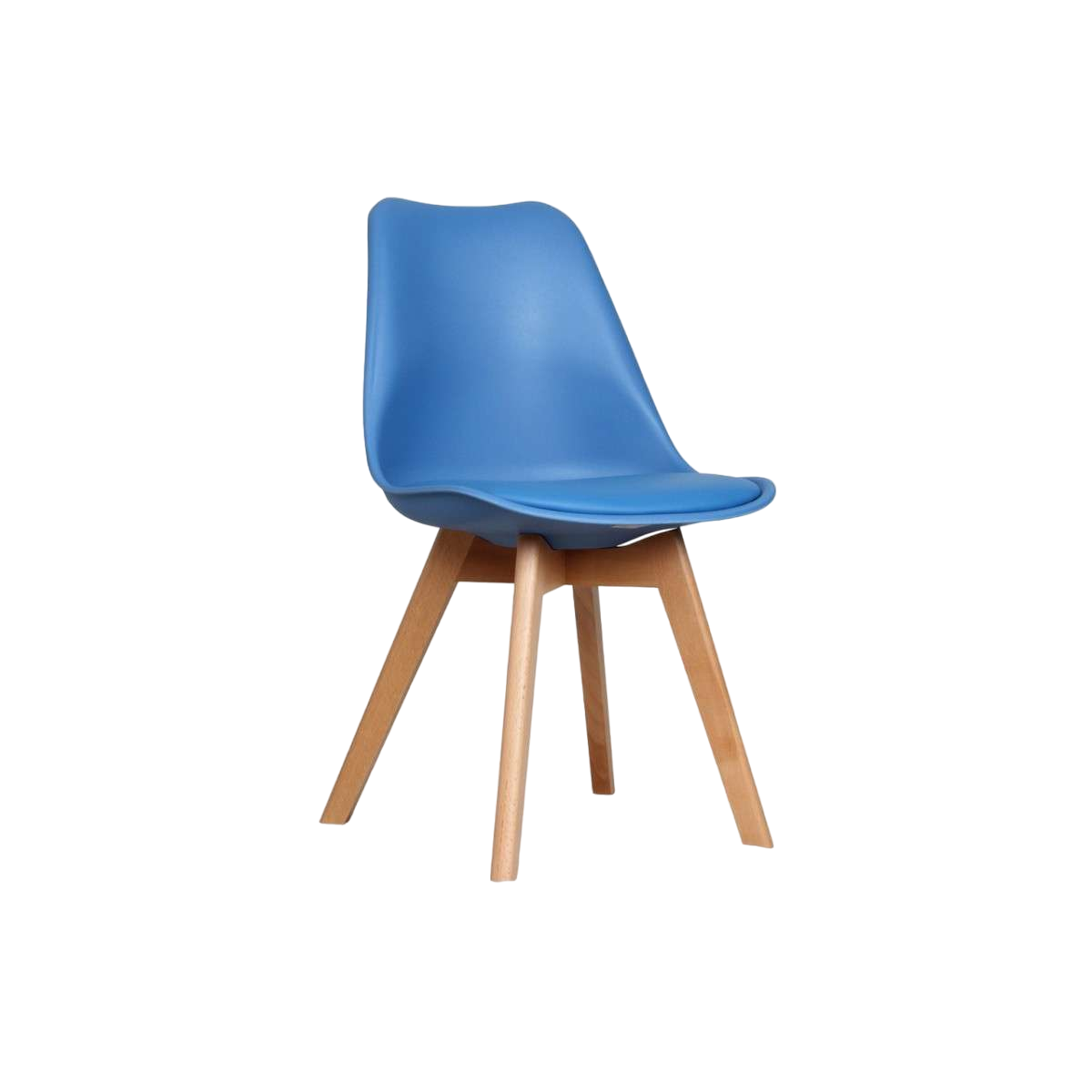 Loumi Bleu Ciel, chaise scandinave pied bois-Bluedigo
