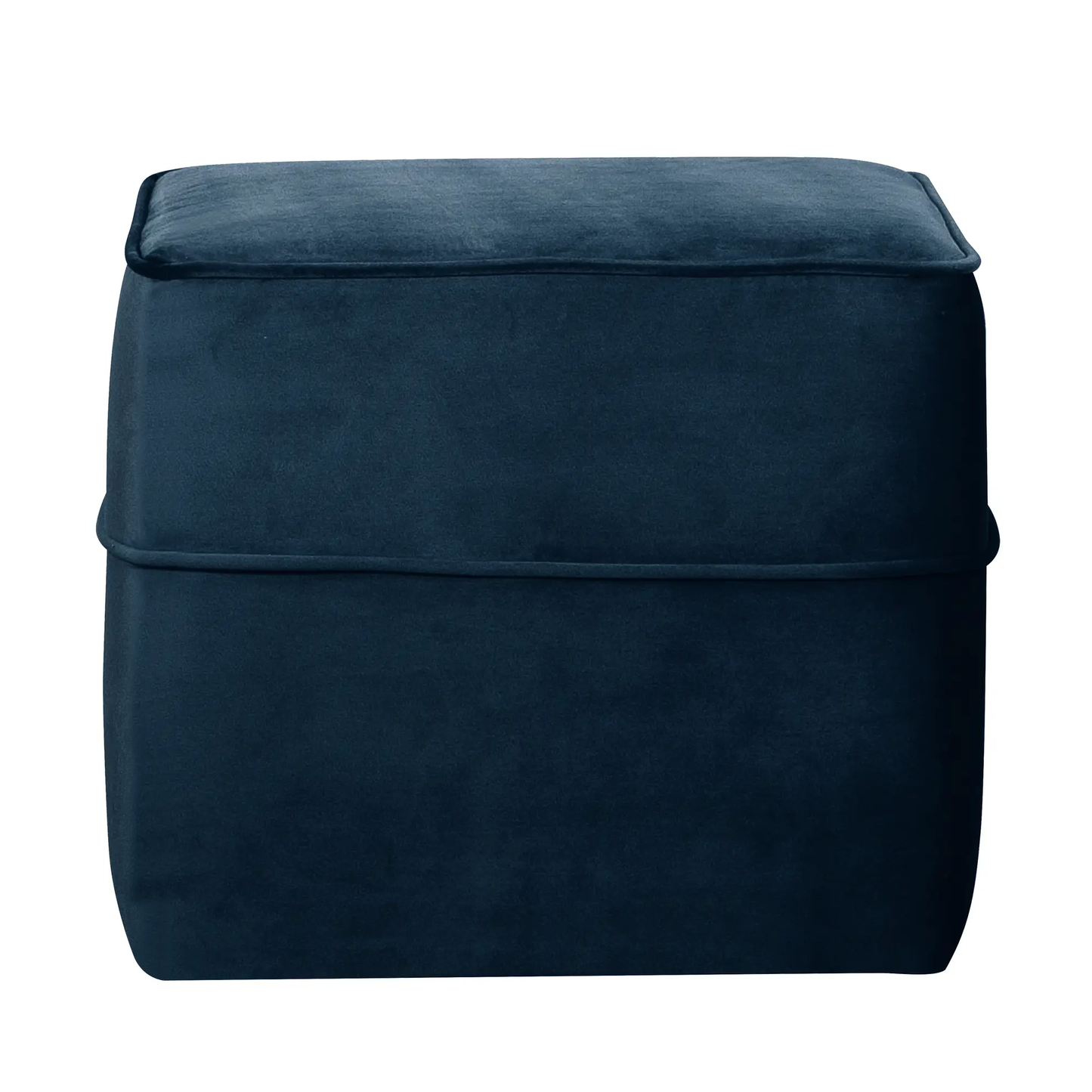 Pouf carré tissu velours Oscar CAMIF EDITION Bleu foncé-Bluedigo