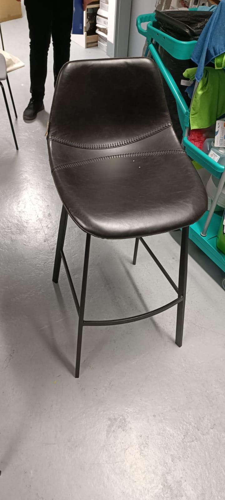 Tabouret haut Similicuir Noir-Bluedigo
