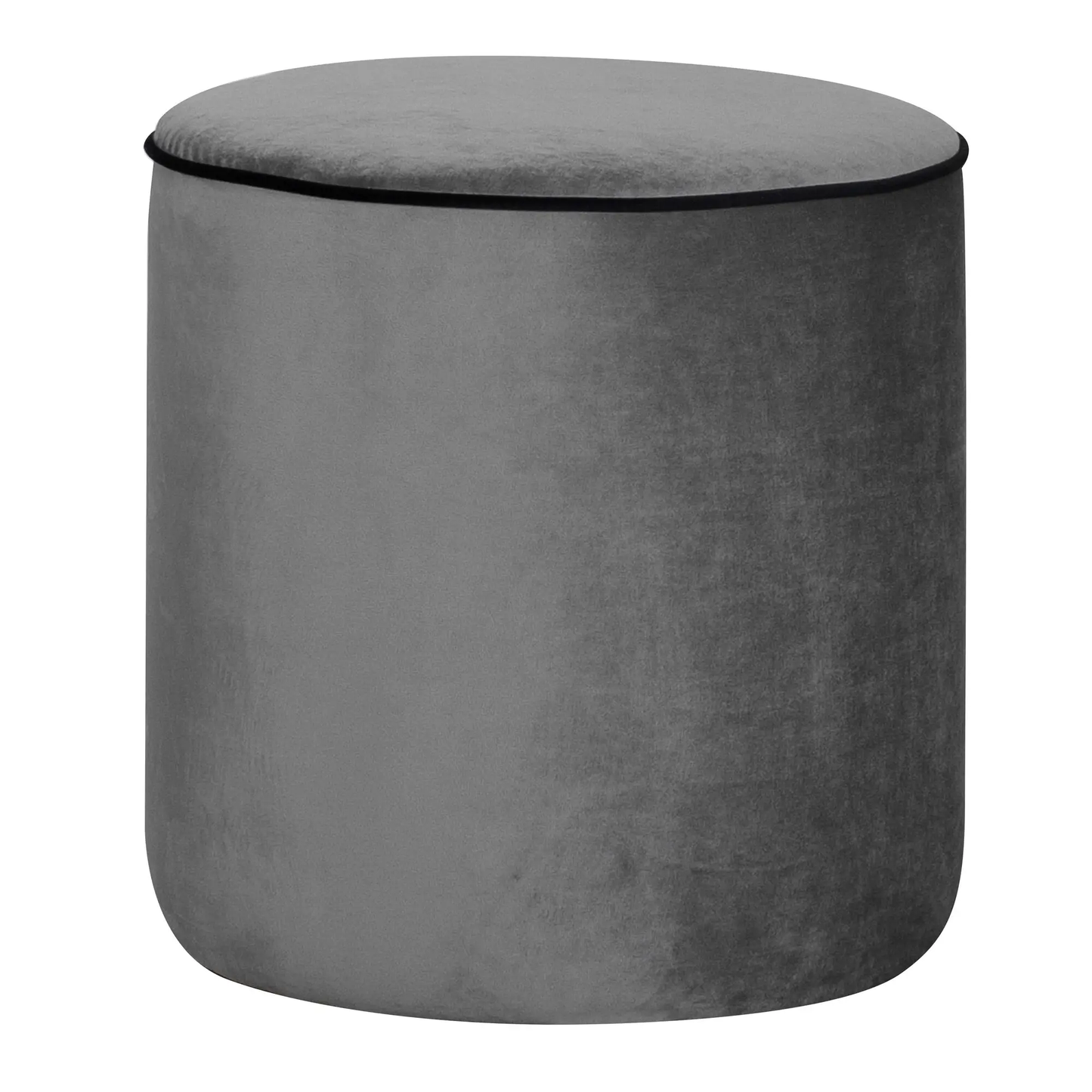 Pouf tissu velours Léo Gris-Bluedigo