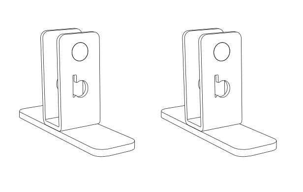 2x Supports à poser pour séparateur Bewall - Coloris au choix (noir, blanc, alu)-Bluedigo