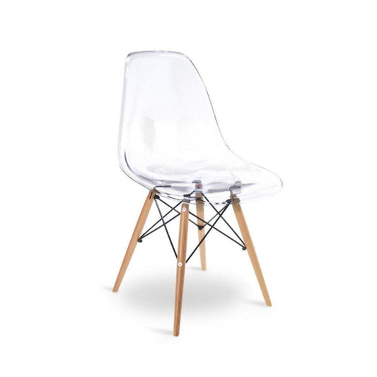 Alma, chaise pour petits espaces, Transparent-Bluedigo