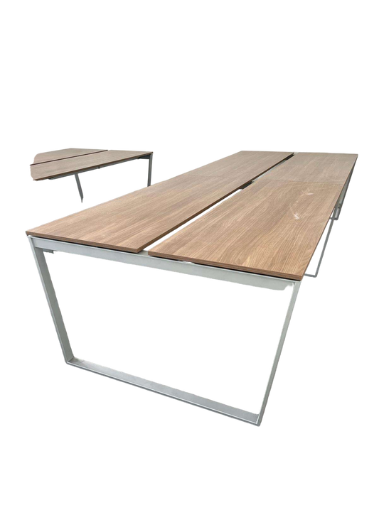 BUREAU BENCH 4 PERSONNES PIEDS CADRE-Bluedigo