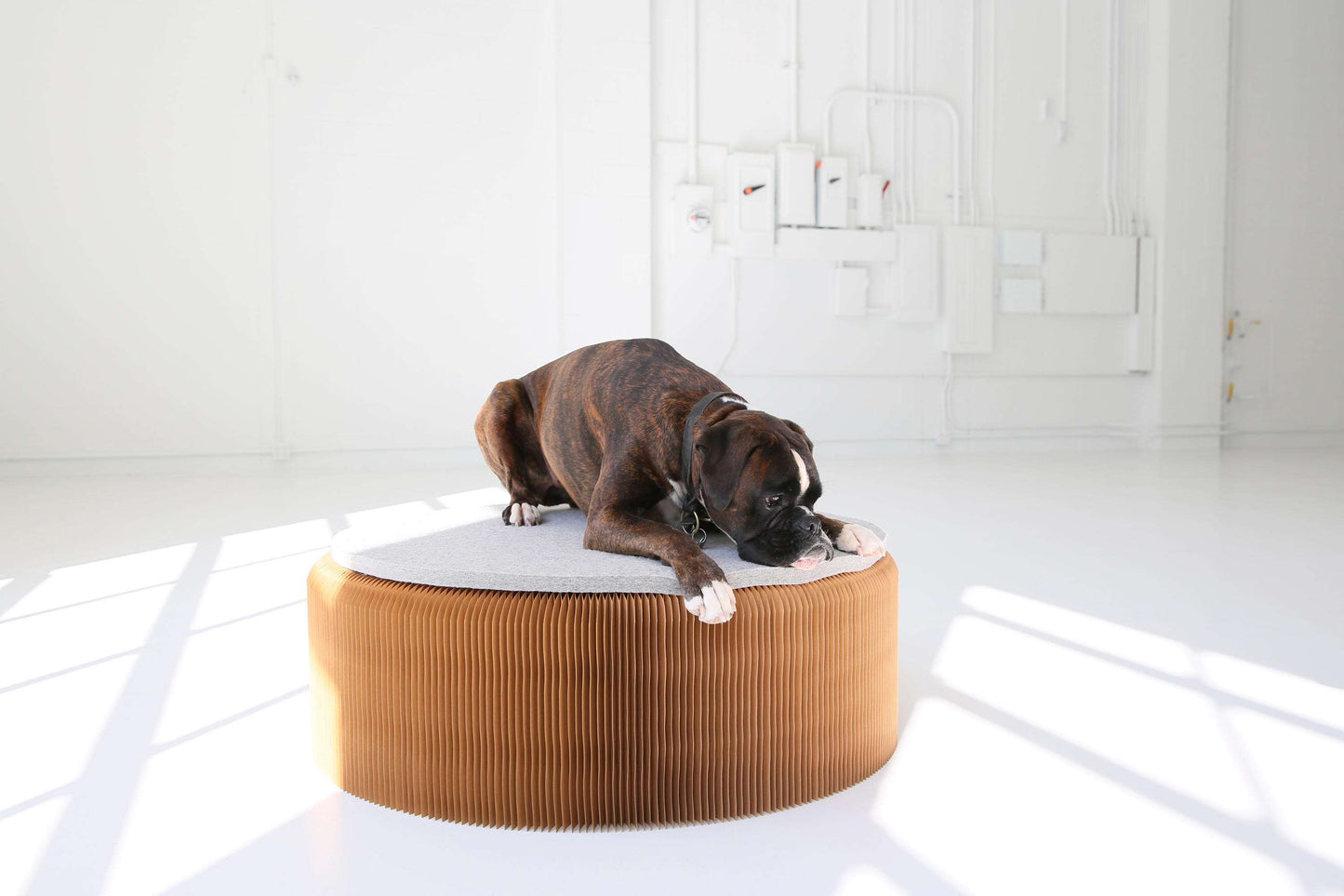 Banc / Pouf - 91,5d.x 45h. cm - Papier Noir-Bluedigo