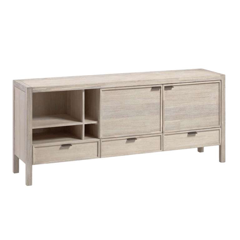 Buffet Alen 2 portes et 3 tiroirs en bois d'acacia massif 185 x 80 cm-Bluedigo