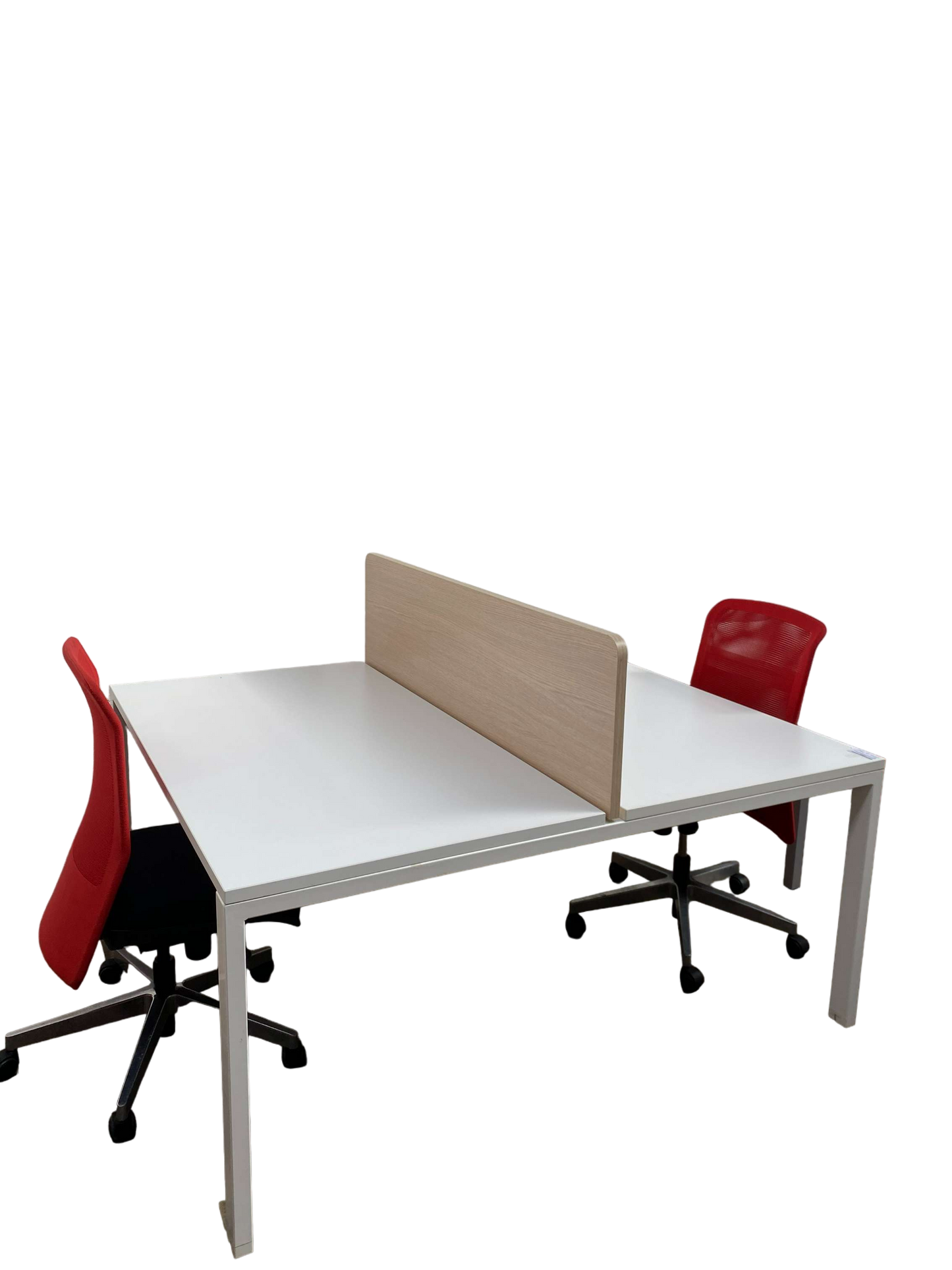 Bureau bench Majencia 2 personnes cloison bois-Bluedigo