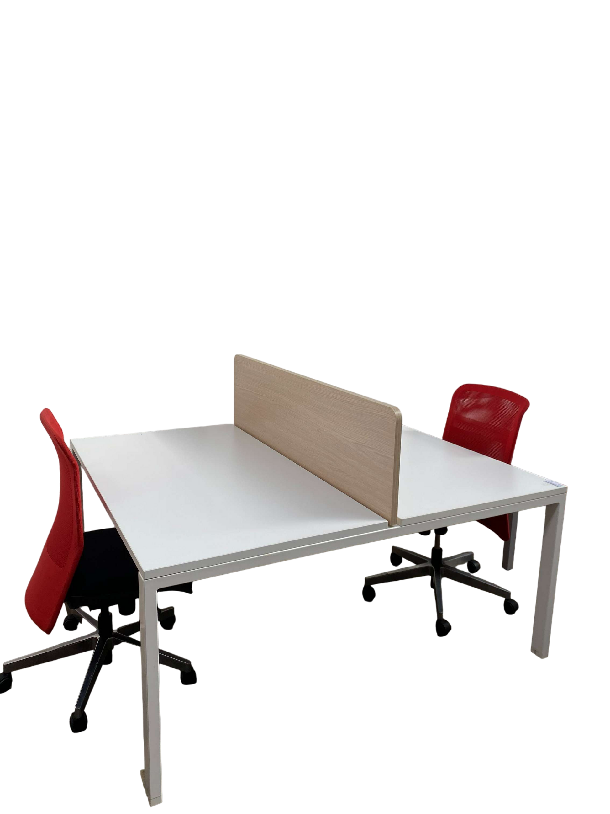 Bureau bench Majencia 2 personnes cloison bois-Bluedigo