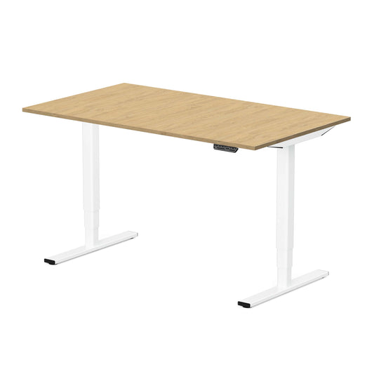 Bureau électrique VICTOR 160x80 avec plateau éco-responsable - fabriqué dans des chutes de production - Chassis blanc-Bluedigo