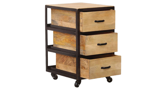 Caisson de bureau Bois massif Bois clair-Bluedigo