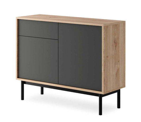 Commode Fasic - Bois / Porte façade Grise-Bluedigo