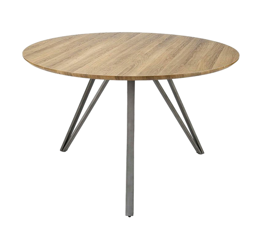 Divine Ronde, table ronde en chêne design industriel-Bluedigo