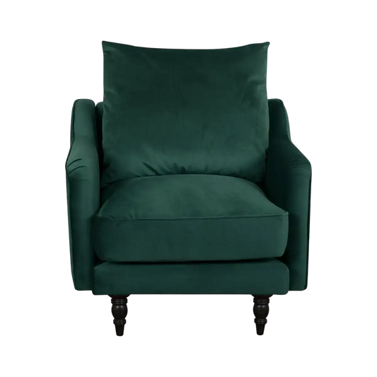 Fauteuil velours Olie Vert Forêt Camif-Bluedigo