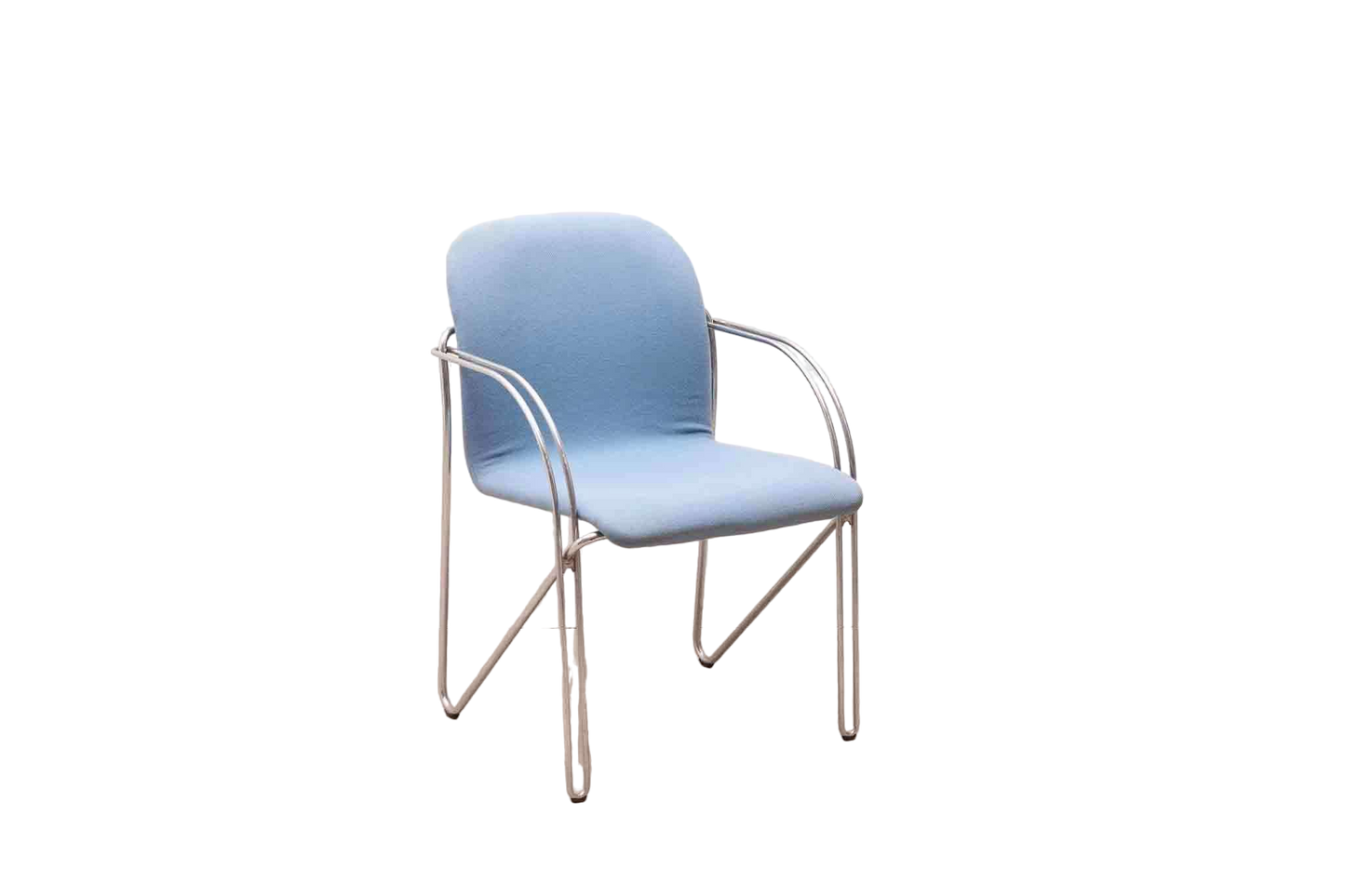 Fauteuil vintage bleu et chrome-Bluedigo