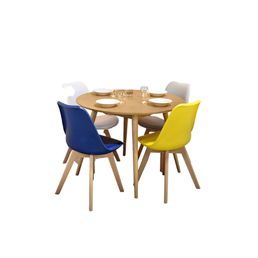 Lena, table ronde en bois 4 couverts, bois frêne-Bluedigo