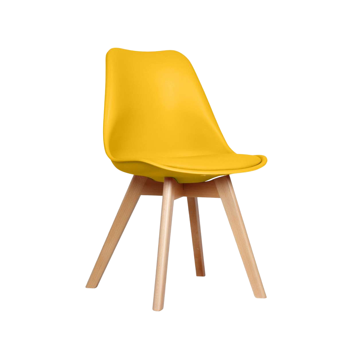 Loumi Jaune, chaise scandinave pied bois-Bluedigo