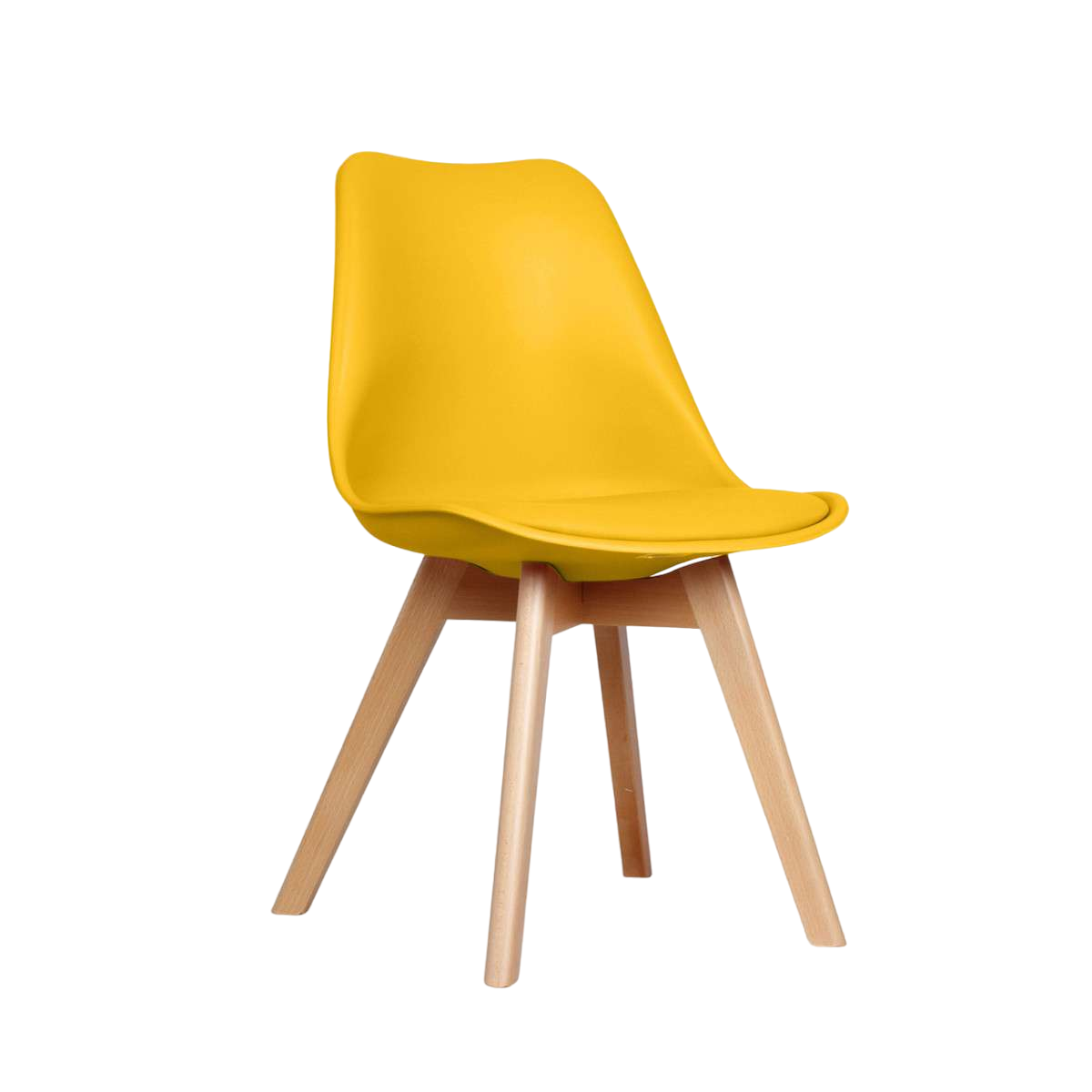 Loumi Jaune, chaise scandinave pied bois-Bluedigo