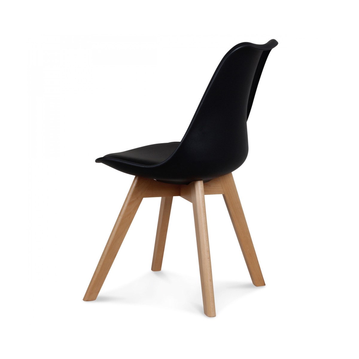 Loumi Noir, chaise scandinave pied bois-Bluedigo