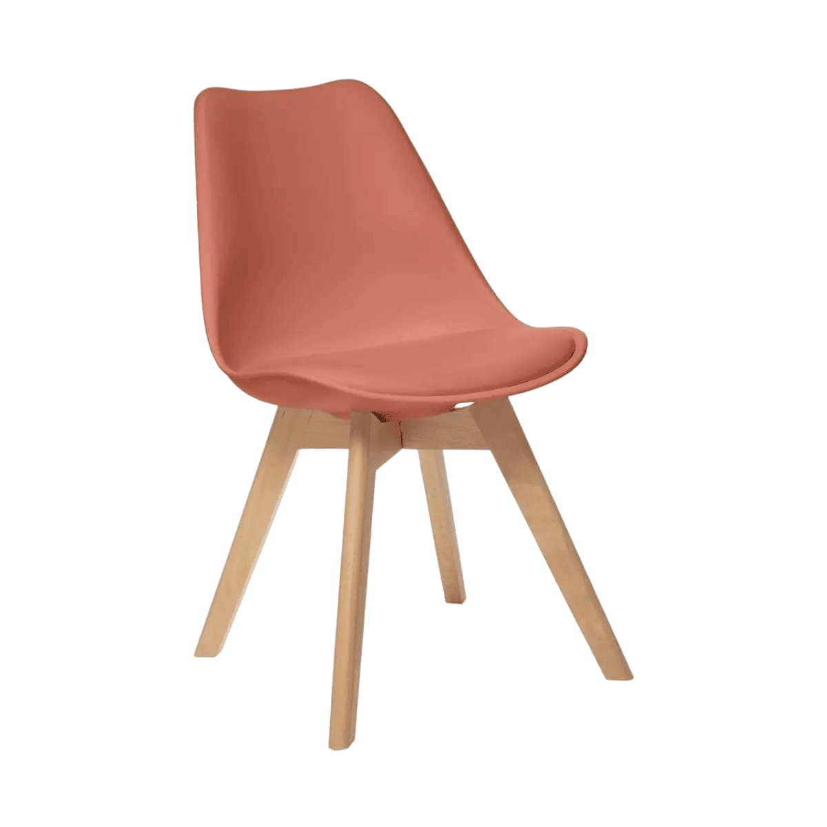 Loumi rose, Chaise scandinave pied bois-Bluedigo