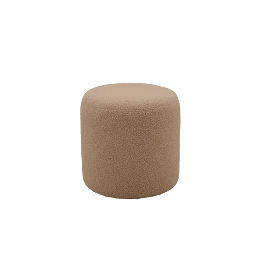 Pouf bouclette 40 cm Ome CAMIF coloris Beige-Bluedigo