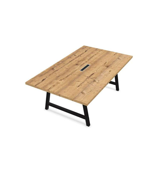 TABLE COHESION L200 X P120 x H74 +1 NEW BLOC ELEC.CENT - NOIR / TIMBER-Bluedigo