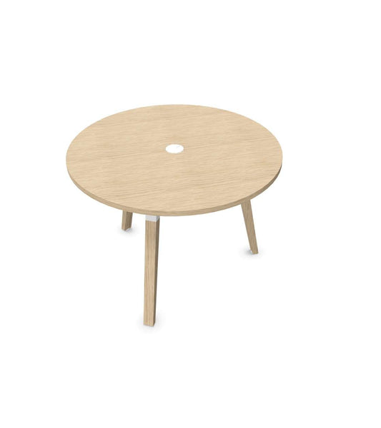 Table Dialogue Tripode 120cm - Chêne fil - Prise de confort-Bluedigo