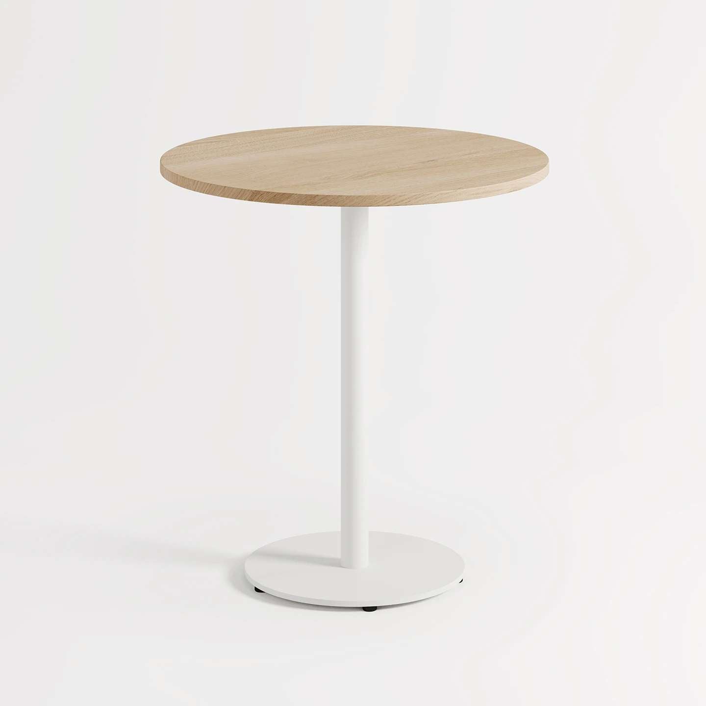 Table - MOKA BISTROT - H105cm D70cm - Finition Chêne - Pieds Blanc-Bluedigo
