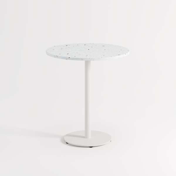 Table Moka Rond d.70cm - Plateau Plastique Recyclé / Pied coloris au Choix-Bluedigo