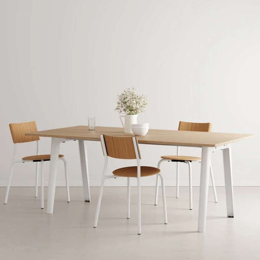 Table New Modern - 190x95x74cm - Bois éco-certifié / Blanc-Bluedigo
