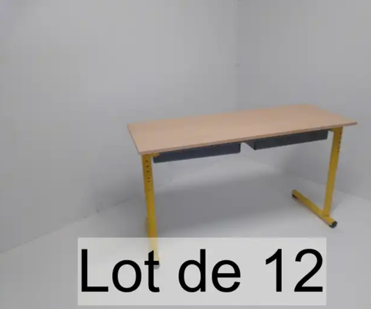 Table Scolaire Réglable Véla - Reconditionnée - 130 x 50 cm - TABLE AGEC - Hauteur : T3T6-Bluedigo
