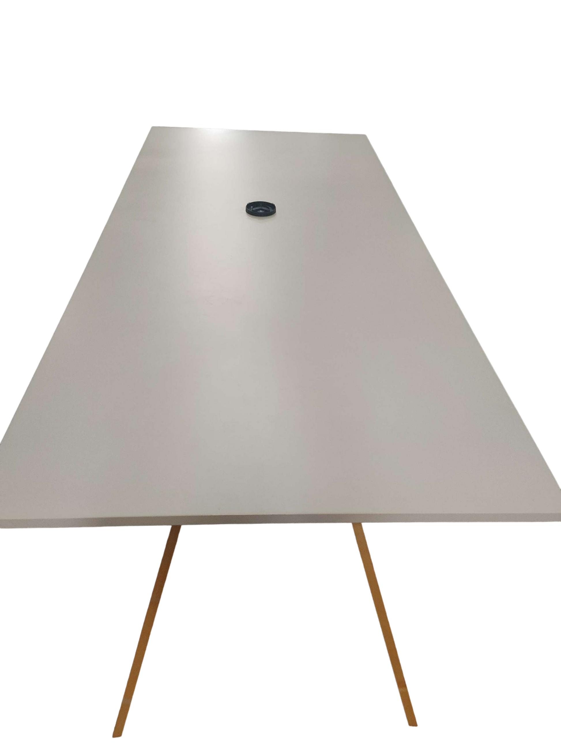 Table haute Mélaminé Blanc-Bluedigo
