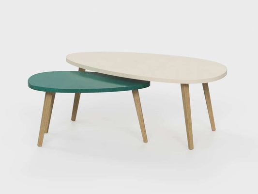 Tables gigognes Bellecombe Vert sauvage-Bluedigo