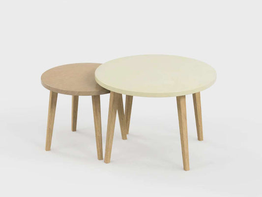 Tables gigognes Confluence Sable-Camel-Bluedigo