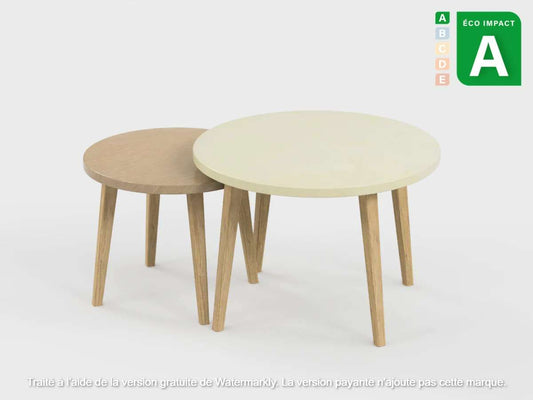 Tables gigognes Confluence Sable-Camel-Bluedigo