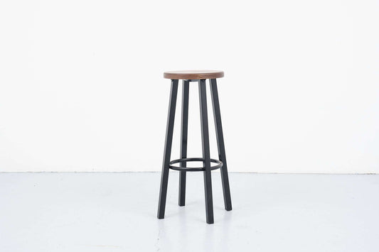 Tabouret de bar vintage ébène et noir-Bluedigo