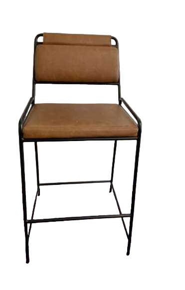 Tabouret haut Cuir Caramel-Bluedigo