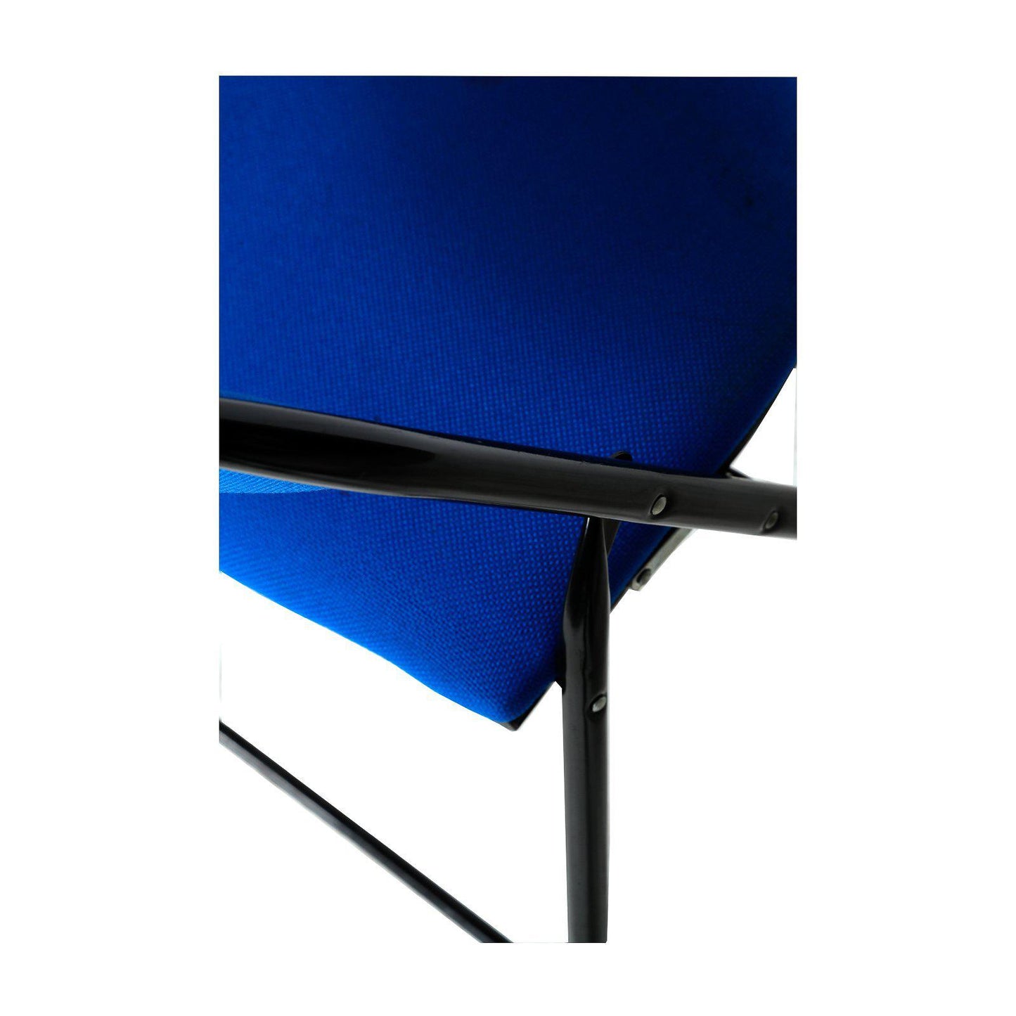 Chaise acier pliante occasion - tissu bleu royal - 48 x 60 x 78.5 cm-Bluedigo