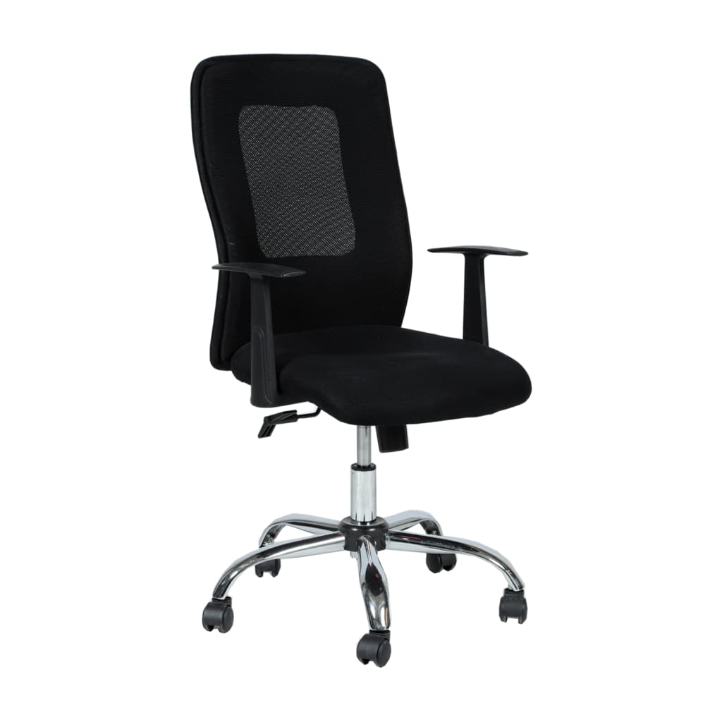Chaise de bureau en tissu occasion - Noir - 50 x 45 x 90 cm-Bluedigo