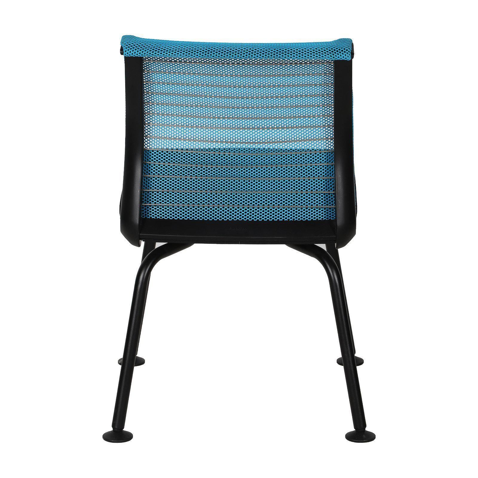 Chaise de réunion Steelcase - tissu bleu/noir - 47 x 47 x 82 cm-Bluedigo