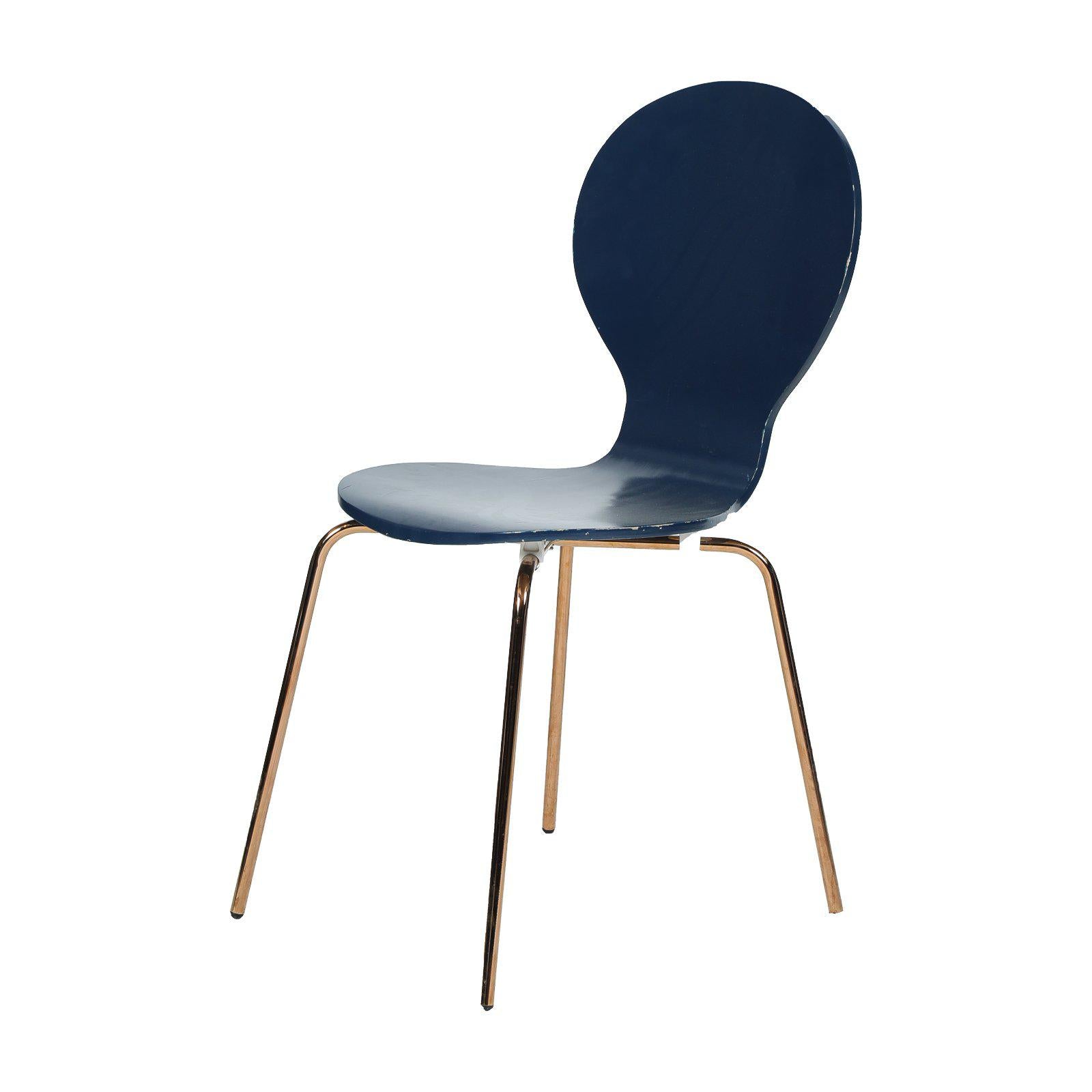 Chaise de réunion design occasion - Bleu marine - 44 x 37 x 87 cm-Bluedigo