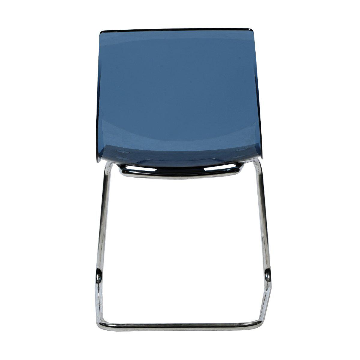 Chaise de réunion occasion - Plexiglas bleu - 47 x 40 x 80 cm-Bluedigo