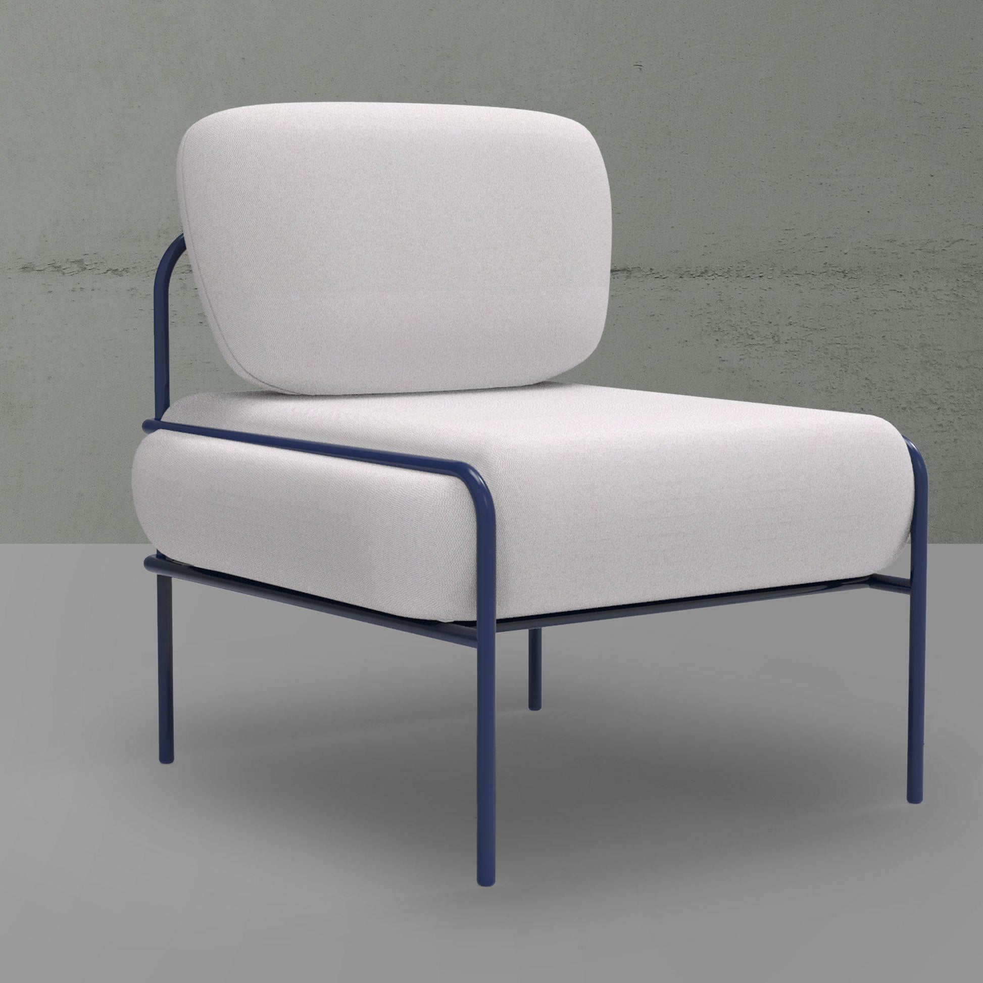 Fauteuil Chauffeuse design LAIME 42 - Acier bleu - 74 x 76.5 x 82 cm-Bluedigo