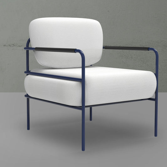 Fauteuil design LAIME 42 - Acier bleu - 74 x 76.5 x 82 cm-Bluedigo