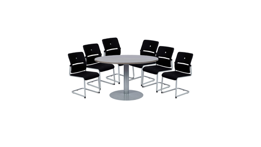 Pack Salle de réunion : Table ronde + Chaises de réunion occasion-Bluedigo