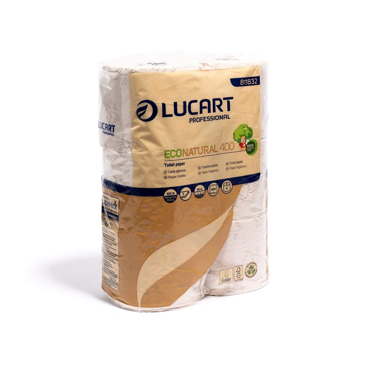 Papier toilette 100% recyclé - 6 rouleaux - Lucart-Bluedigo