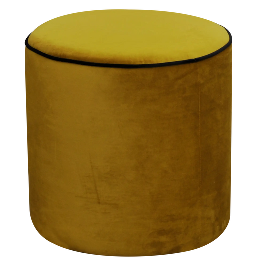 Pouf tissu velours Léo Mordoré-Bluedigo
