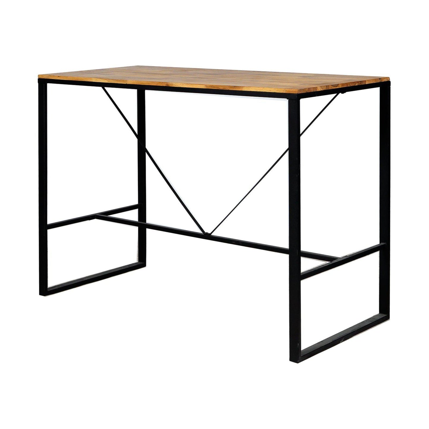 Table haute esprit industriel - Bois - 140 x 70 x 106 cm-Bluedigo