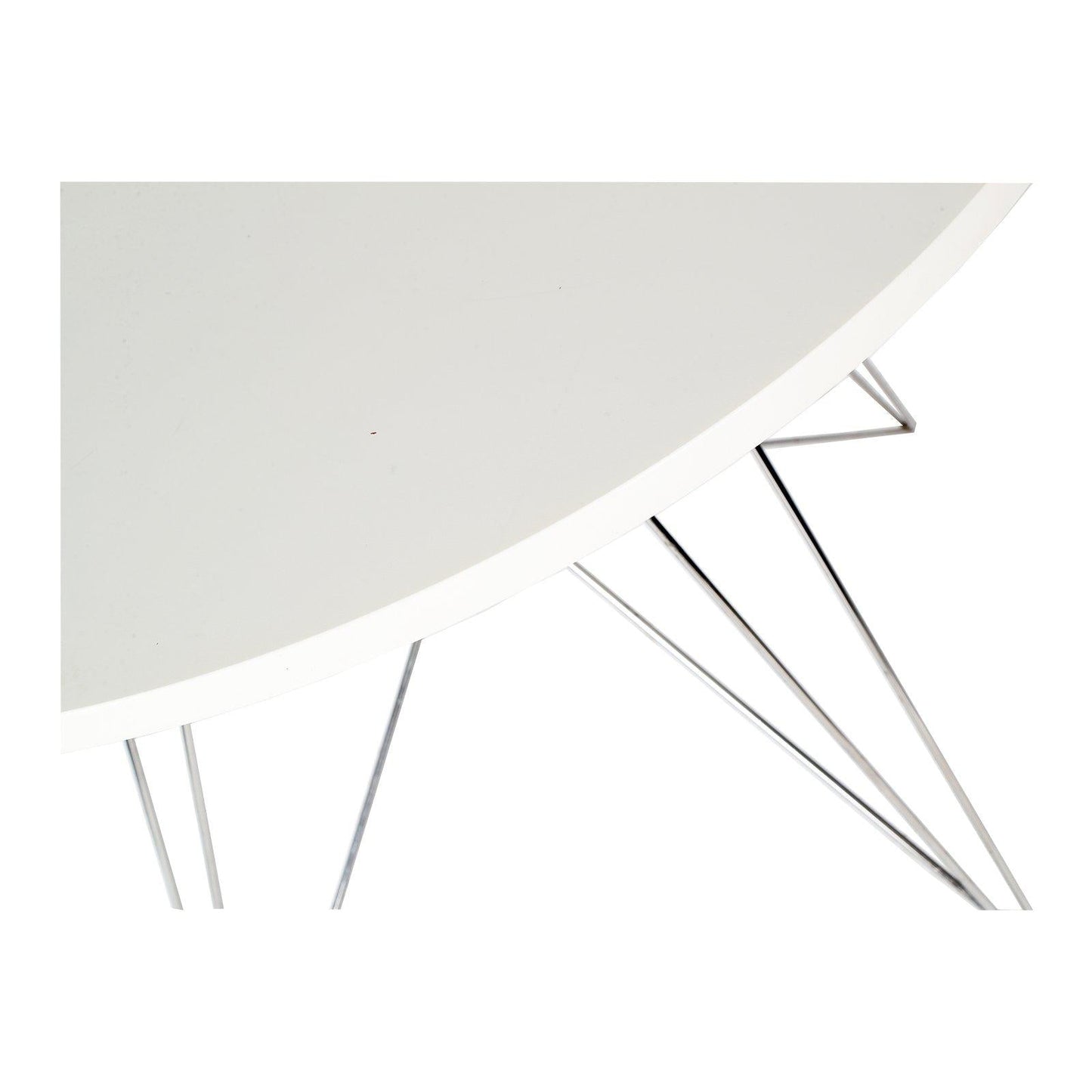 Table ronde occasion - Blanc - 110 d. x 75 cm-Bluedigo